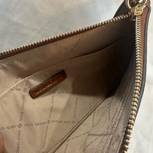 Michael Kors Tan Leather Pouch with Gold Accents